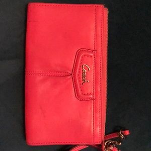 Coach wallet with wrist strap